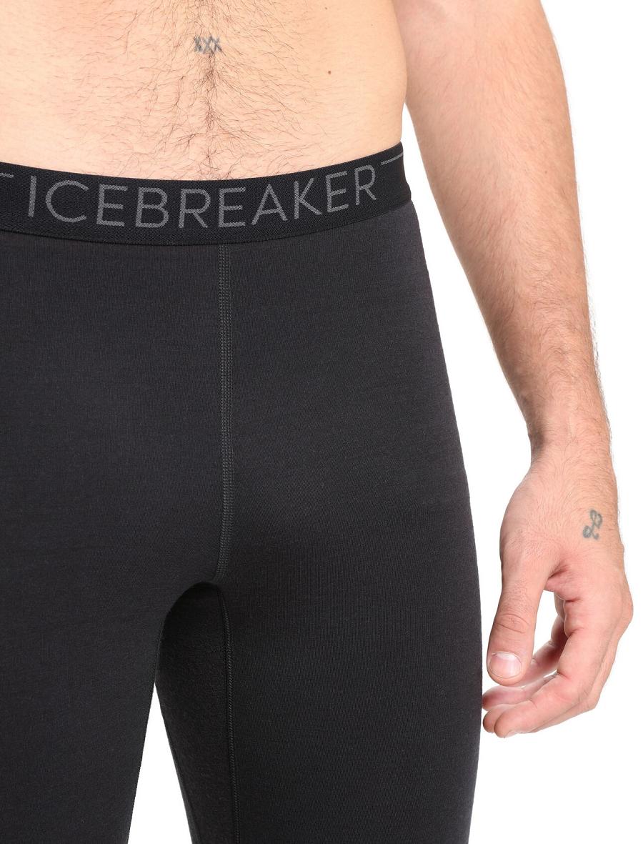 Icebreaker BodyfitZone™ Merino 200 Zone Thermal Férfi Leggings Fekete | HU 1126ILHS